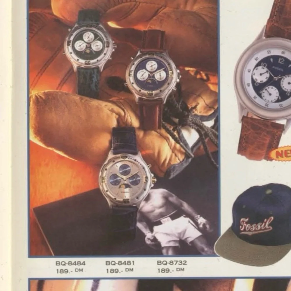1995 RARE FOSSIL CHRONOGRAPH MOON PHASE WATCH BQ-8709